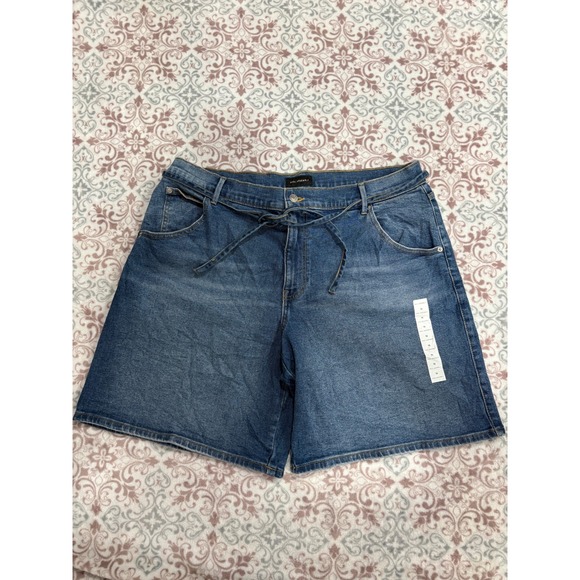 Free Assembly Pants - Free Assembly Womens Size 16 Denim Shorts Blue Tie Waist High Rise NWT